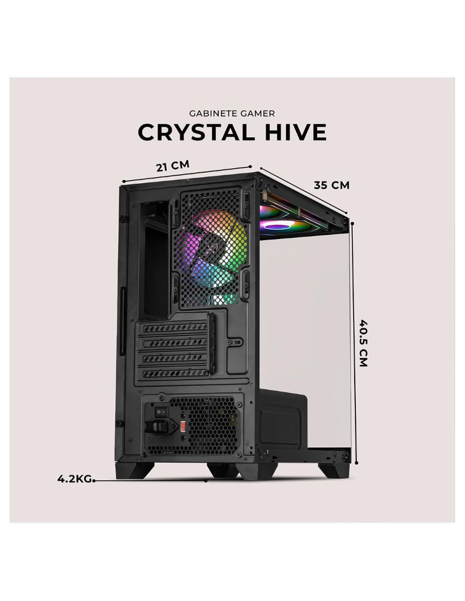 Gabinete xtreme pc gaming crystal hive