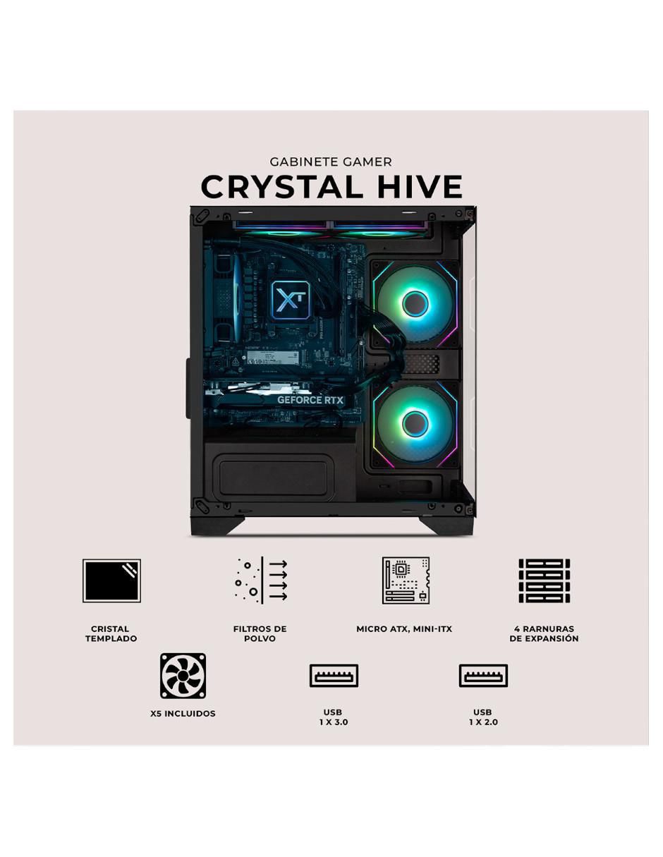 Gabinete xtreme pc gaming crystal hive