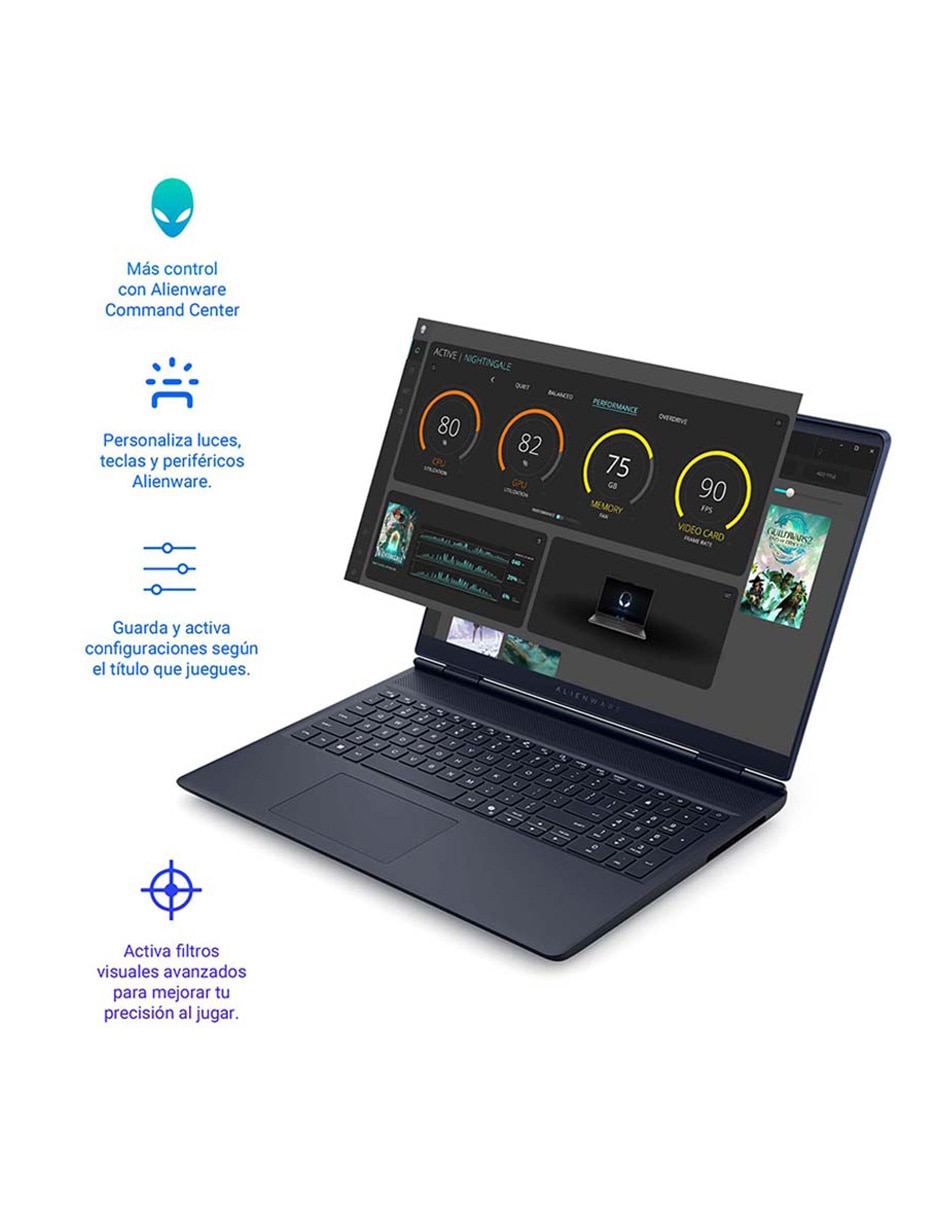 Laptop gamer Alienware NB AC16250 16 pulgadas WQXGA Intel Core 7 240H NVIDIA GeForce RTX 5050 16 GB RAM 1 TB SSD 2