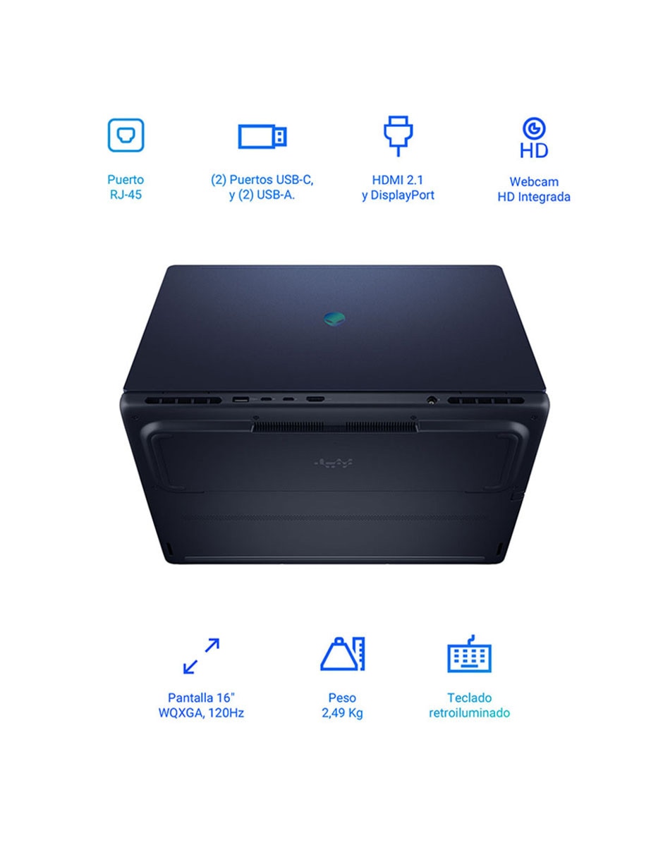 Laptop gamer Alienware NB AC16250 16 pulgadas WQXGA Intel Core 7 240H NVIDIA GeForce RTX 5050 16 GB RAM 1 TB SSD 5