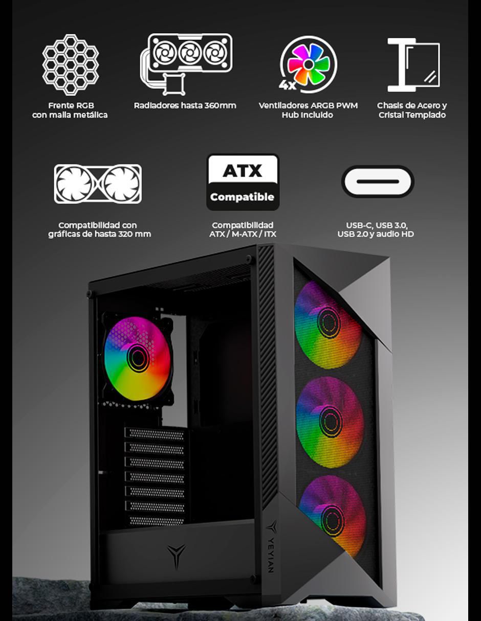 Kit de gabinete gamer Edge YCM-Apedg-G1 6