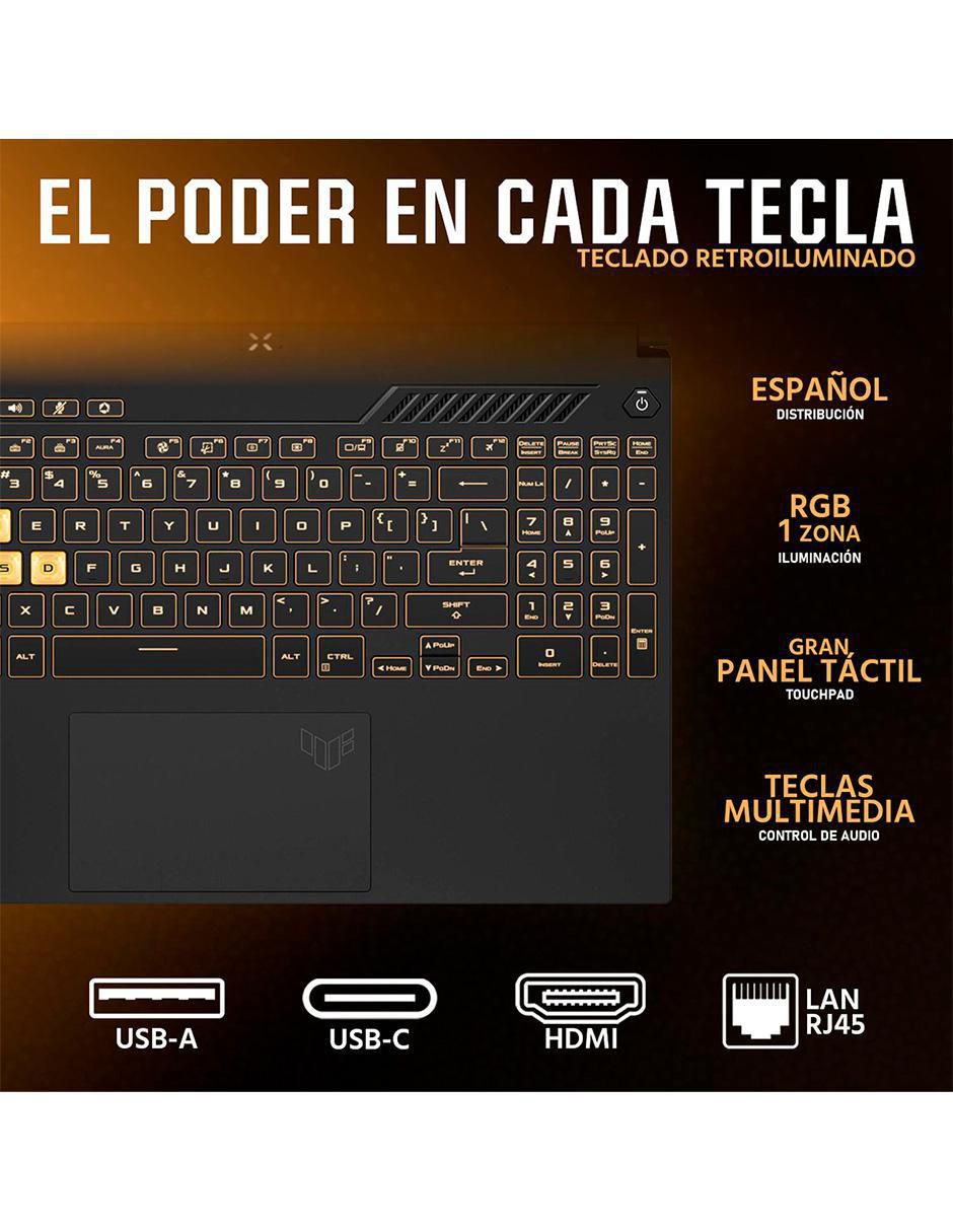 Laptop gamer TUF Gaming F16 16 pulgadas Full HD + Intel Core 5 210H NVIDIA Geforce RTX 3050 16 GB RAM 512 GB SSD 5
