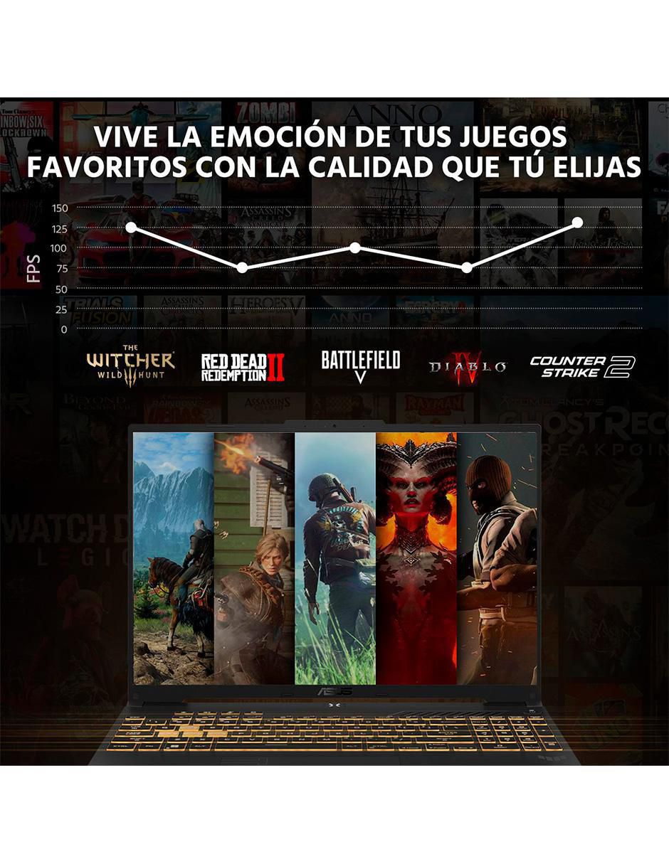 Laptop gamer TUF Gaming F16 16 pulgadas Full HD + Intel Core 5 210H NVIDIA Geforce RTX 3050 16 GB RAM 512 GB SSD 6