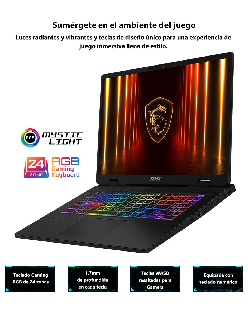 Laptop gamer Crosshair A17 HX D8WFKG-046MX 17 pulgadas QHD+ AMD Ryzen 7 NVIDIA GeForce RTX 5060 16 GB RAM 1 TB SSD 6