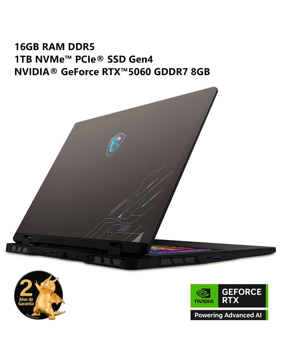 Laptop gamer Crosshair A17 HX D8WFKG-046MX 17 pulgadas QHD+ AMD Ryzen 7 NVIDIA GeForce RTX 5060 16 GB RAM 1 TB SSD 9