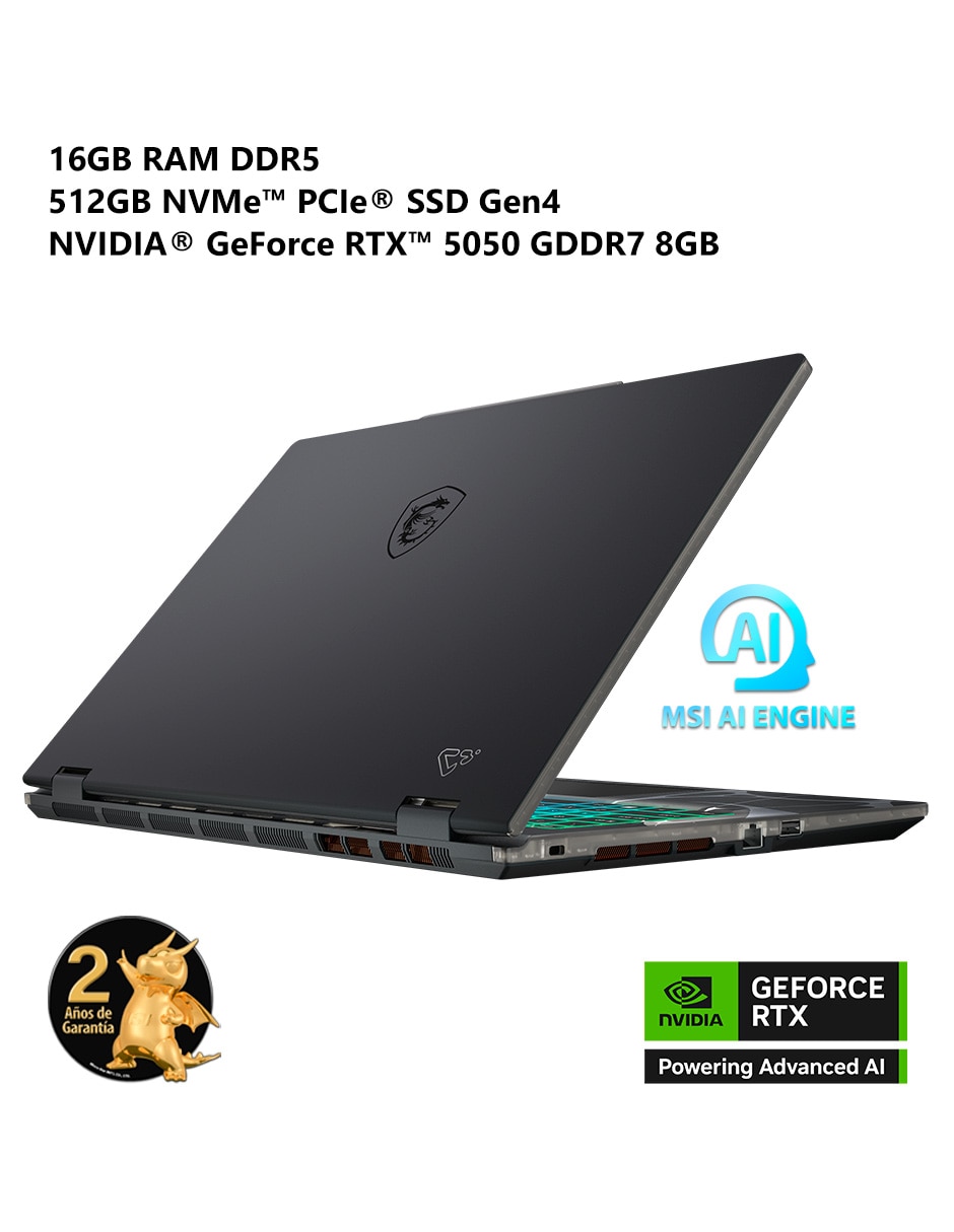 Laptop gamer Cyborg 15 B2RWEKG-455MX 15.6 pulgadas NVIDIA GeForce RTX 5050 Intel Core 7 240H 16 GB 512 GB SSD 6