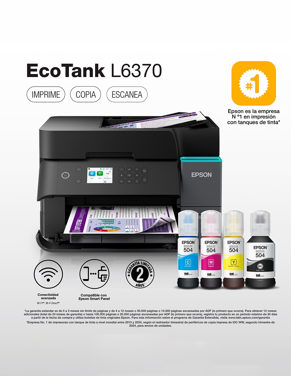 Multifuncional l6370 de inyección de tinta inalámbrica a color 2