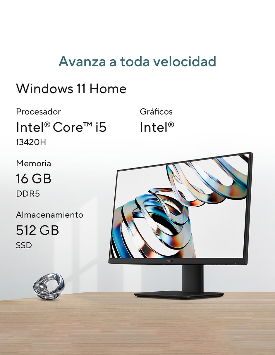 Computadora all in one V440VAK-i516G512-H1 23.8 pulgadas Full HD Intel Core i5 Intel UHD Graphics 16 GB RAM 512 GB SSD 9