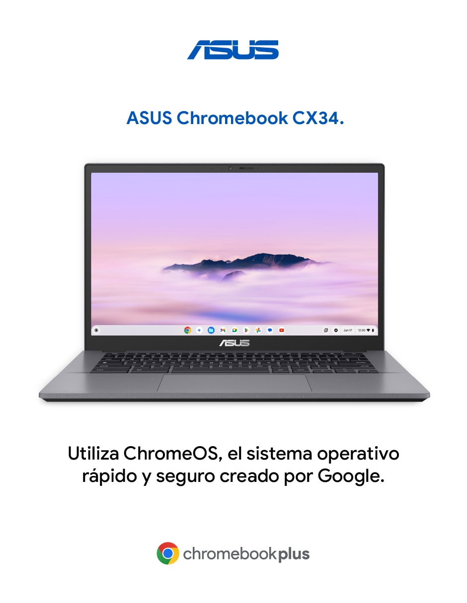 Laptop thin & light Chromebook Plus CX34 15.6 pulgadas Full HD Intel Core Ultra 5 Integradas 8 GB RAM 512 GB SSD 8