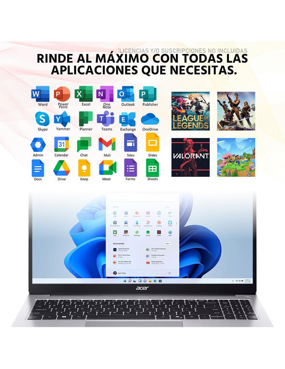 Laptop Aspire Lite 15 15.6 pulgadas Full HD AMD Ryzen 7 AMD Radeon 8 GB RAM 1 TB SSD 5