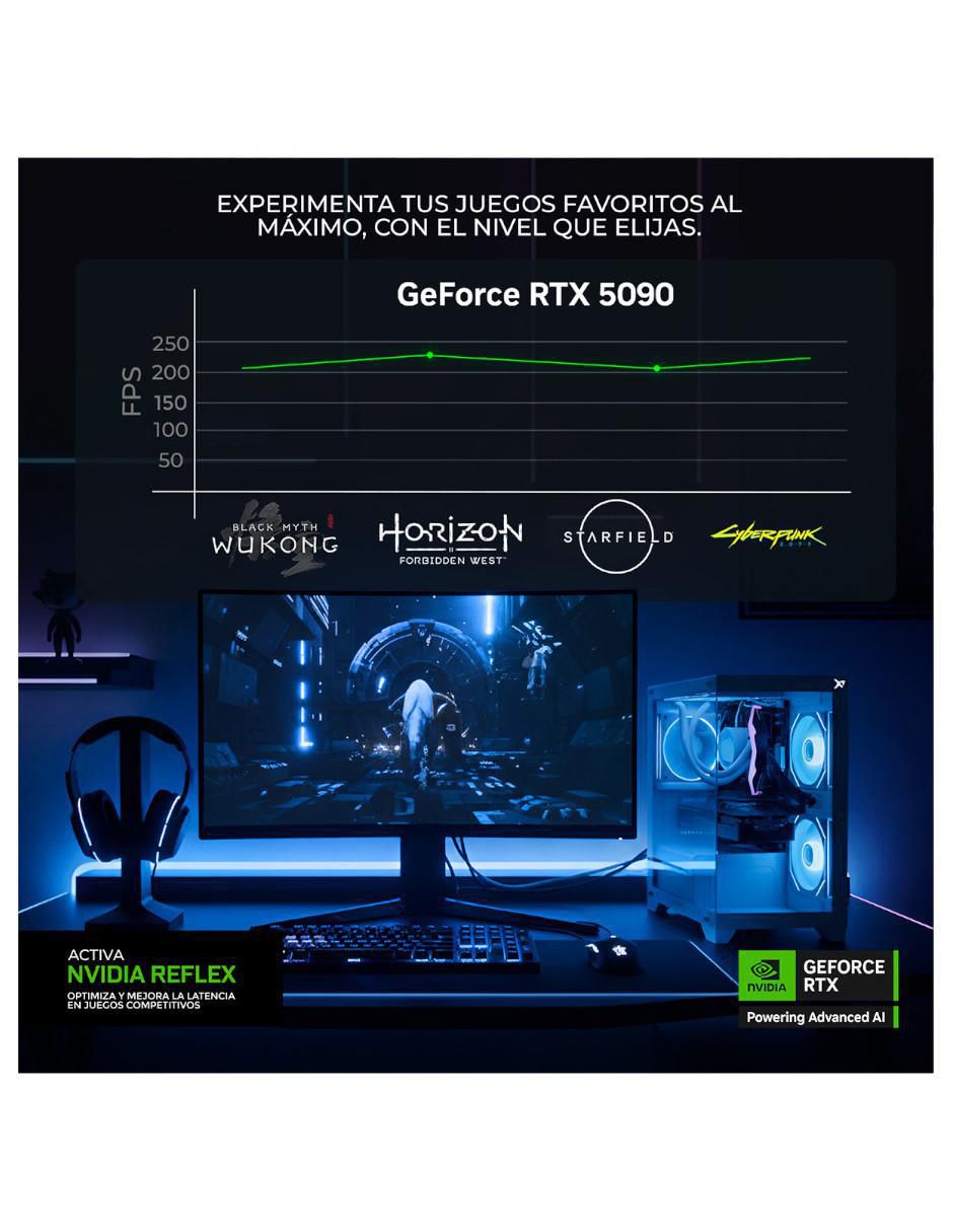 Computadora gamer XTPBAU964GB55090MA21B 27 pulgadas QHD Intel core ultra 9 285k NVIDIA GeForce RTX 5090 64 GB RAM 2 TB SSD 7