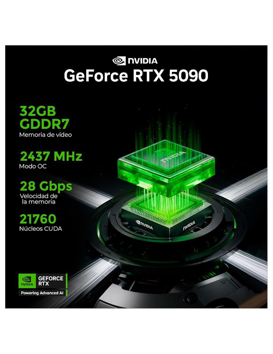 Computadora gamer XTPBAU964GB55090MA21B 27 pulgadas QHD Intel core ultra 9 285k NVIDIA GeForce RTX 5090 64 GB RAM 2 TB SSD 9