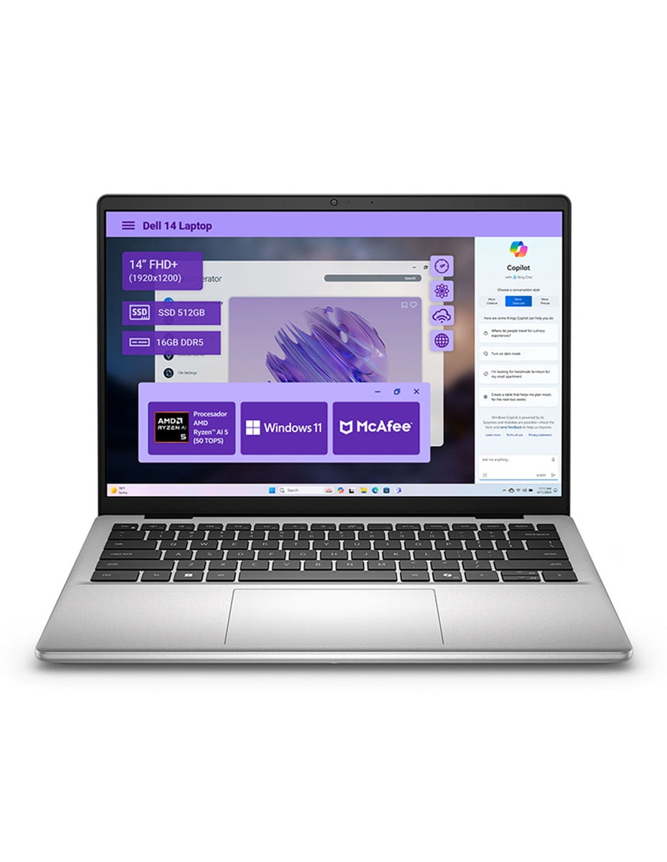 Laptop thin & light 14 DC14255 14 pulgadas Full HD+ AMD Ryzen 5 AMD Radeon 16 GB RAM 512 GB SSD