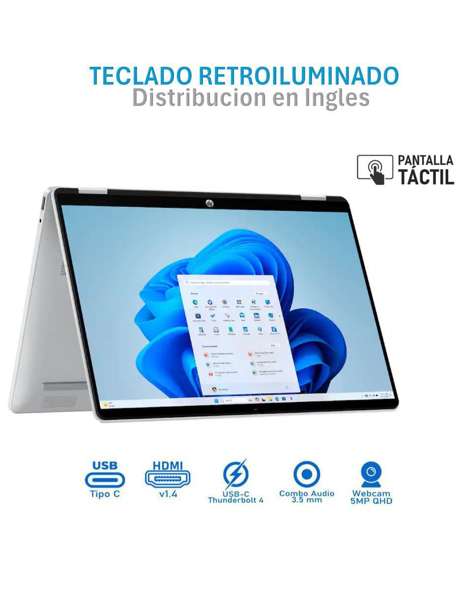 Laptop 2 en 1 touch Omnibook 5 Flip 14 pulgadas Full HD+ Intel Core 7 150UI integradas 16 GB Ram 512 GB SSD