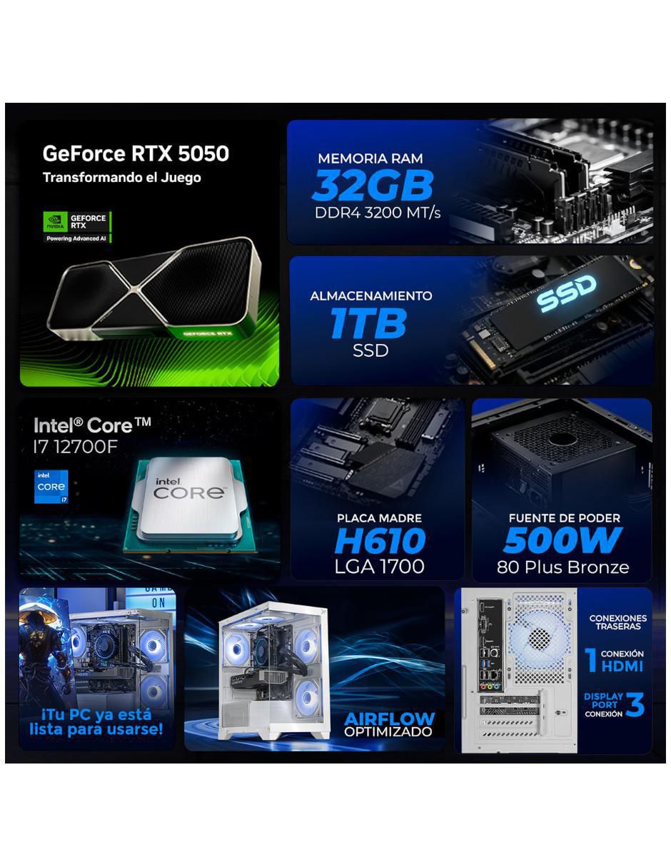 Computadora gamer XTPCI732GB5050MCHW 23.8 pulgadas Full HD Intel Core i7 NVIDIA GeForce RTX 5050 32 GB RAM 1 TB SSD 5