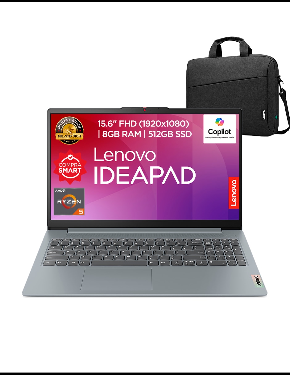 Laptop 82XQ00LTLM 15.6 pulgadas Full HD AMD Ryzen 5 Integradas 8 GB RAM 512 GB SSD