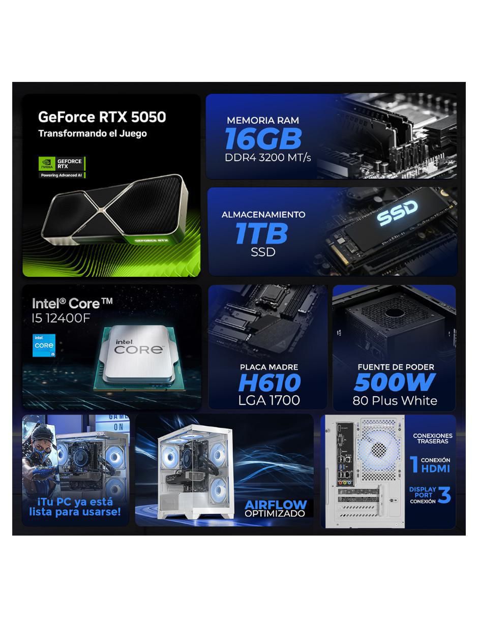 Computadora gamer XTPCI532GB5050MCHW 23.8 pulgadas Full HD Intel Core i5 NVIDIA GeForce RTX 5050 16 GB RAM 1 TB SSD 5