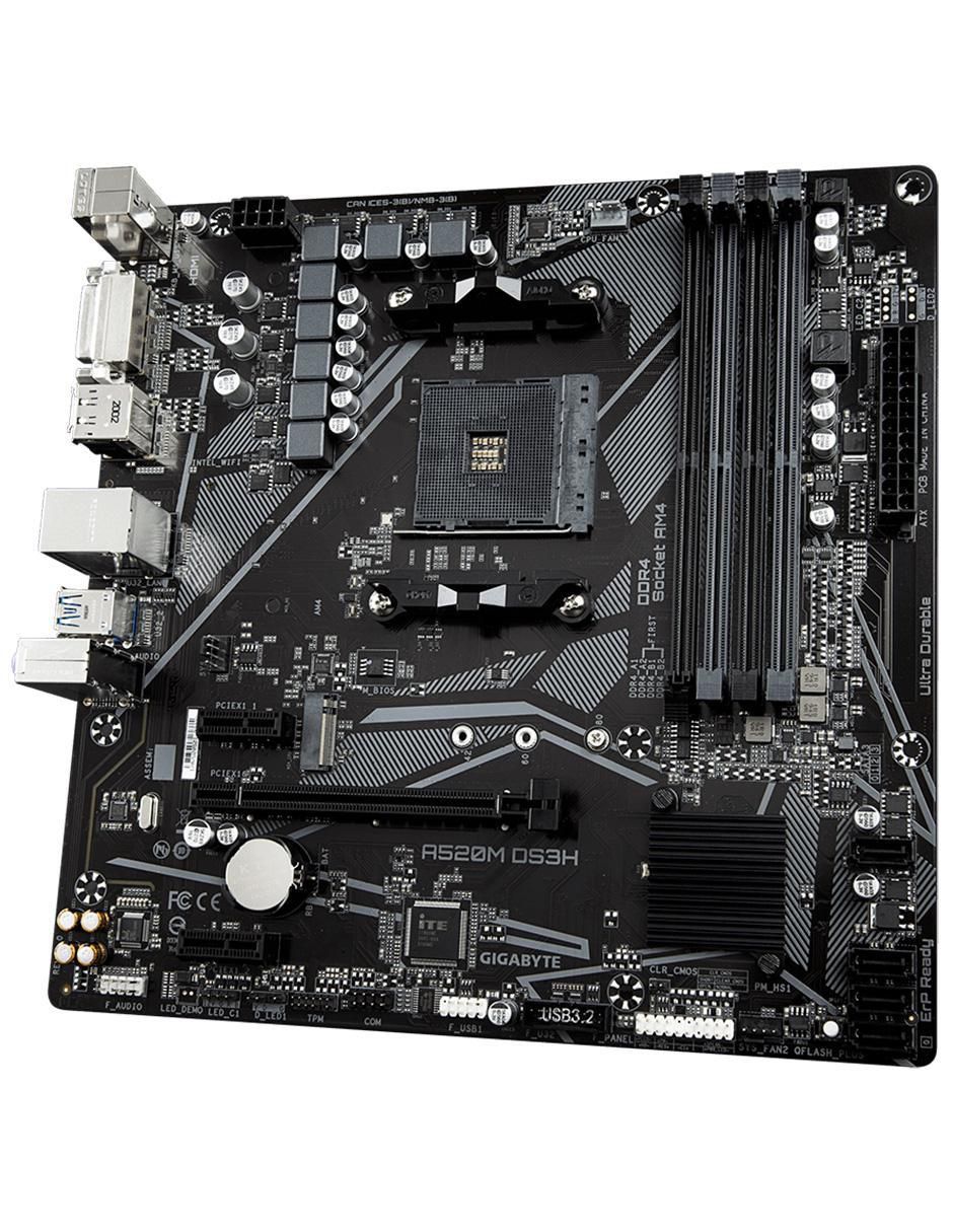 Tarjeta madre A520M DS3H REV.1 compatible con procesador AMD 3