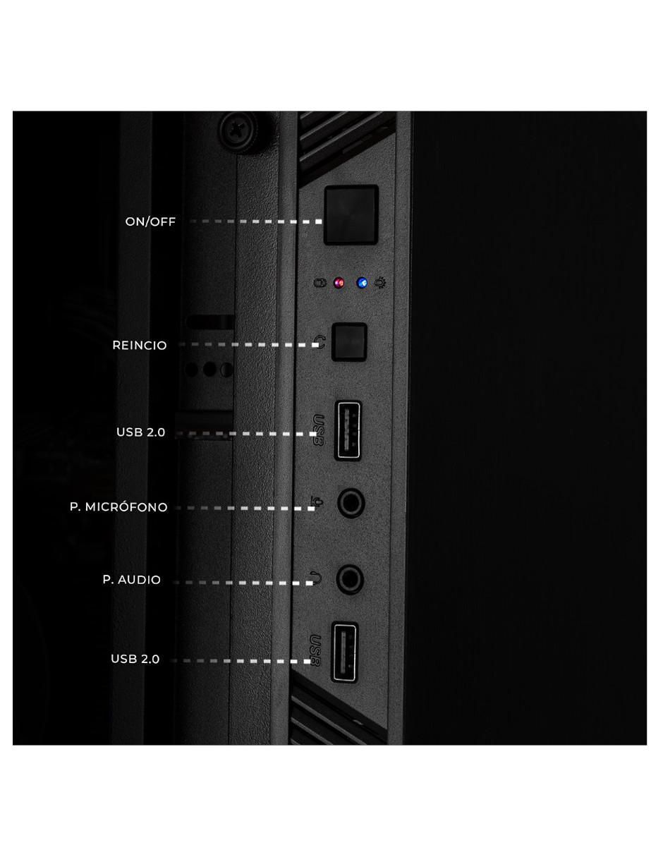 Computadora gamer XTPCR516GBVEGA11MPB 23.8 pulgadas Full HD AMD Ryzen 5 AMD Radeon Vega 11 16 GB RAM 500 GB SSD 3