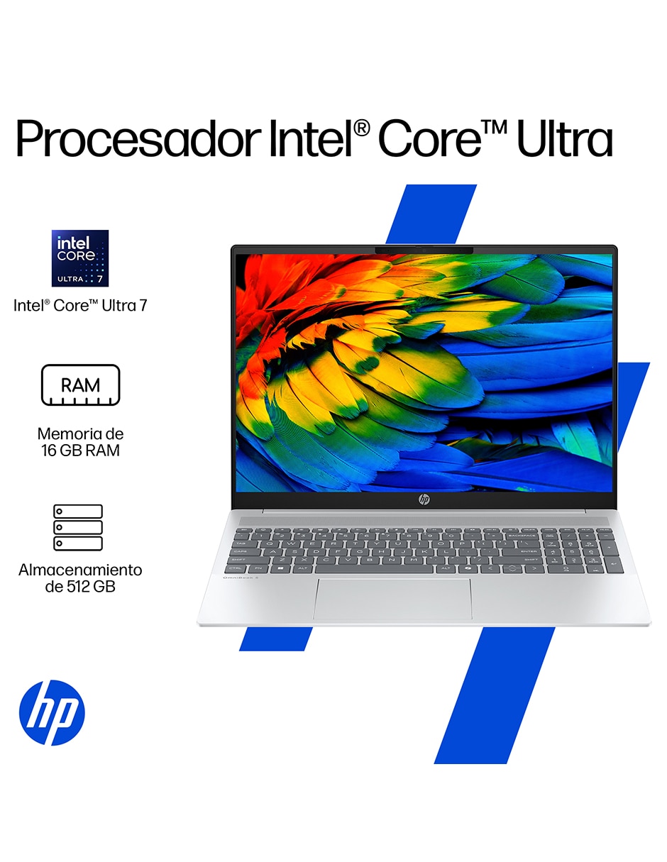 Laptop Thin & Light  Omnibook 5 Laptopai 16-AF1073LA 16 pulgadas 2K Intel Core Ultra 7 255U integradas 16 GB Ram 512 GB SSD 9