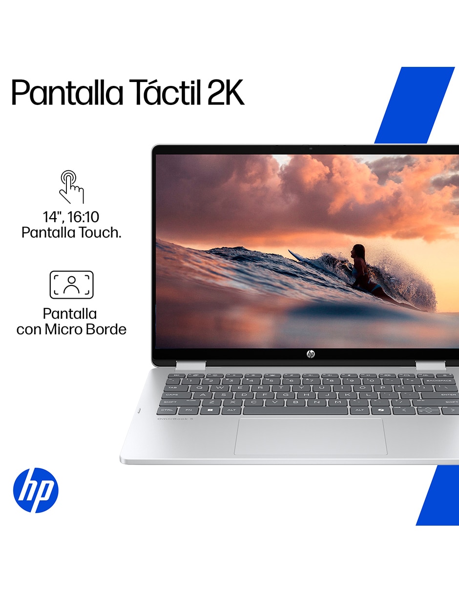 Laptop 2 en 1 touch OmniBook 5 Flip 14-fp0054la 14 pulgadas 2K Intel Core i5 integradas 16 GB RAM 512 GB SSD 17