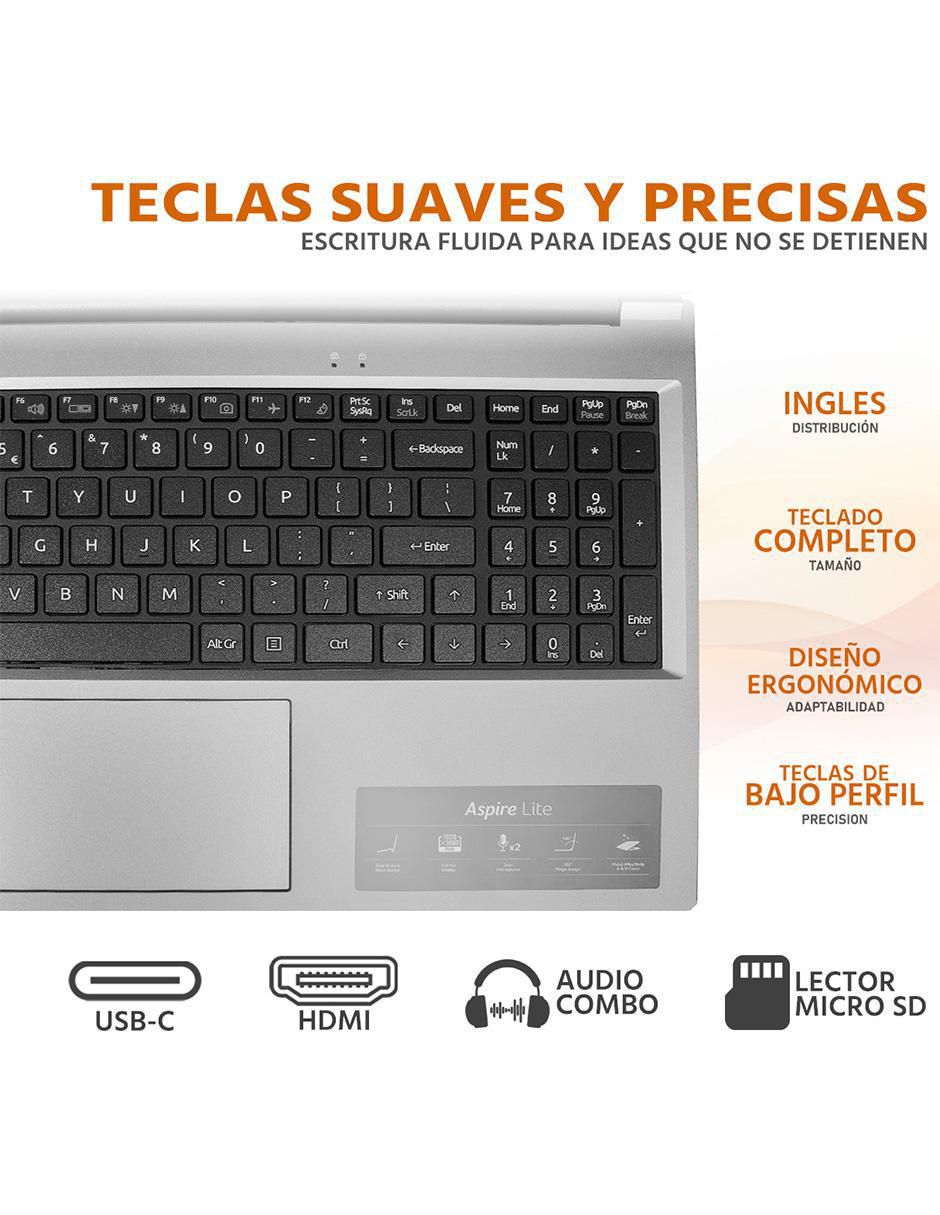 Laptop Aspire Lite 15 15.6 pulgadas Full HD AMD Ryzen 5 AMD Radeon 32 GB RAM 512 GB SSD 3