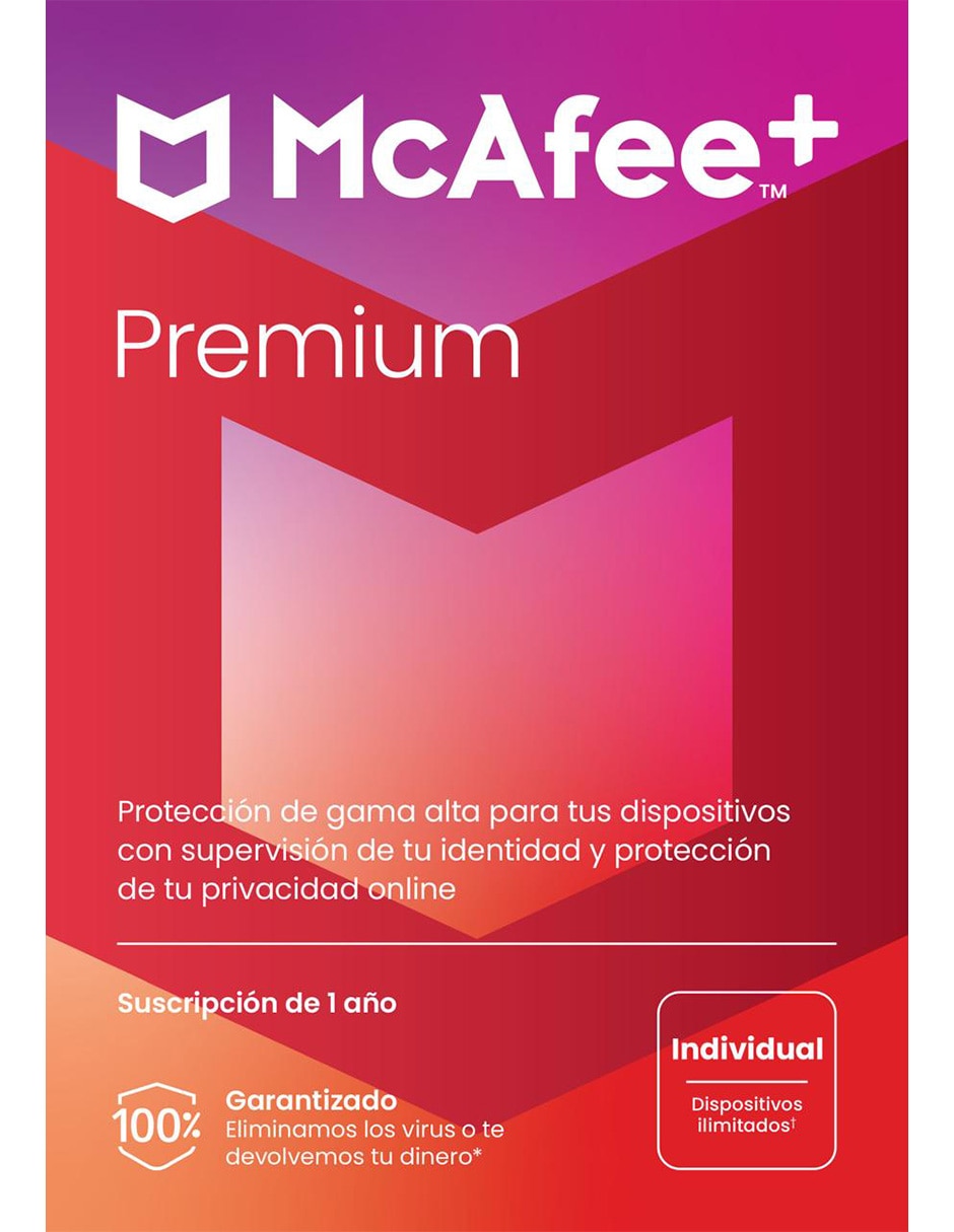 plus premium antivirus Mcafee para 1 usuario