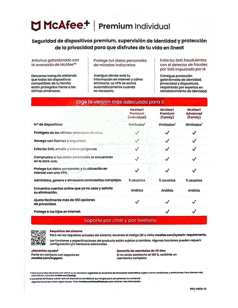 plus premium antivirus Mcafee para 1 usuario 2
