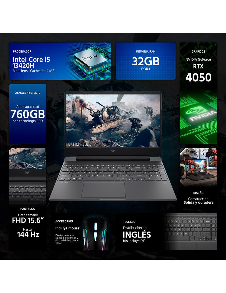 Laptop Gamer Victus 15.6 pulgadas Full HD Intel Core i5 NVIDIA GeForce RTX 4050 32 GB RAM 760 GB SSD 2