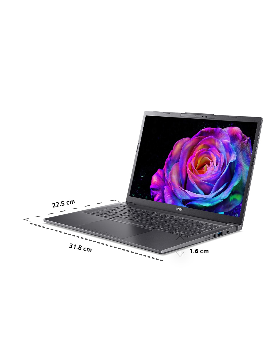 Laptop thin & light touch Aspire 14 AI Copilot+PC 14 pulgadas WUXGA Intel Core Ultra 5 226V Intel Arc 16 GB RAM 512 GB SSD 7
