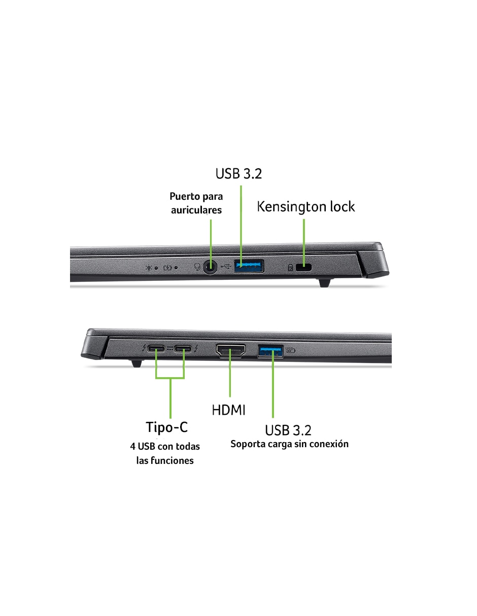 Laptop thin & light touch Aspire 14 AI Copilot+PC 14 pulgadas WUXGA Intel Core Ultra 5 226V Intel Arc 16 GB RAM 512 GB SSD 4
