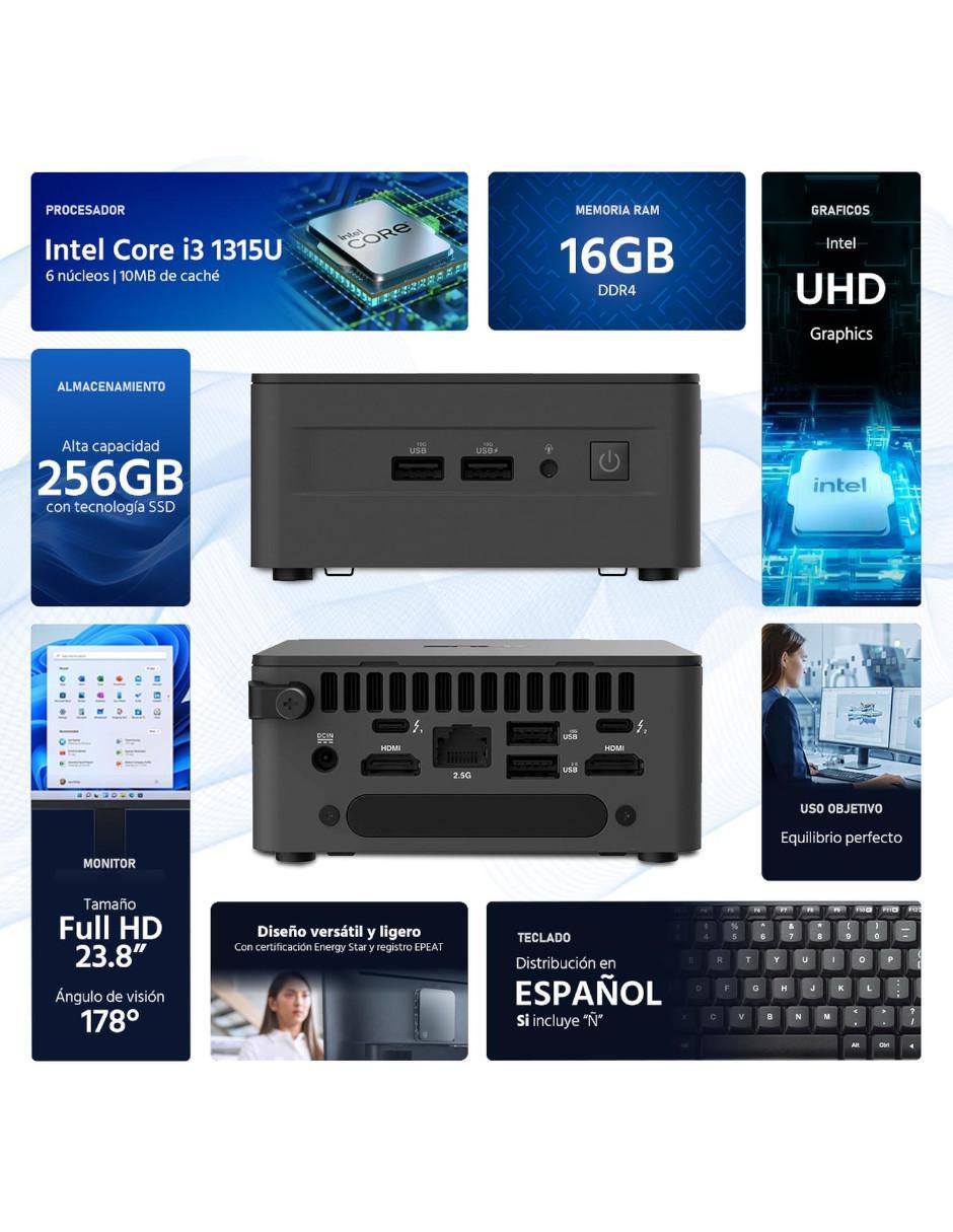 Mini PC CNUC13P-Ci316256MTM Intel Core i3 Intel UHD Graphics 16 GB RAM 256 GB SSD 2