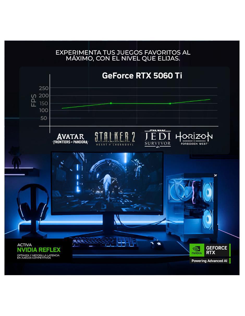 Computadora gamer XTPCU732GB55060TIMAE 32 pulgadas QHD Intel core ultra 7 NVIDIA GeForce RTX 5060 Ti 32 GB RAM 1 TB SSD 9