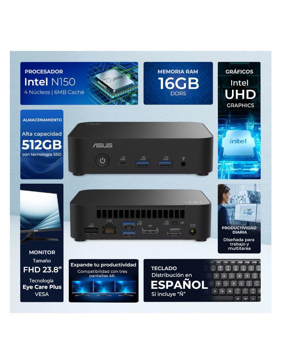 Mini pc NUC 14 Essential Intel N150 integrada 16 GB RAM 512 GB SSD 2