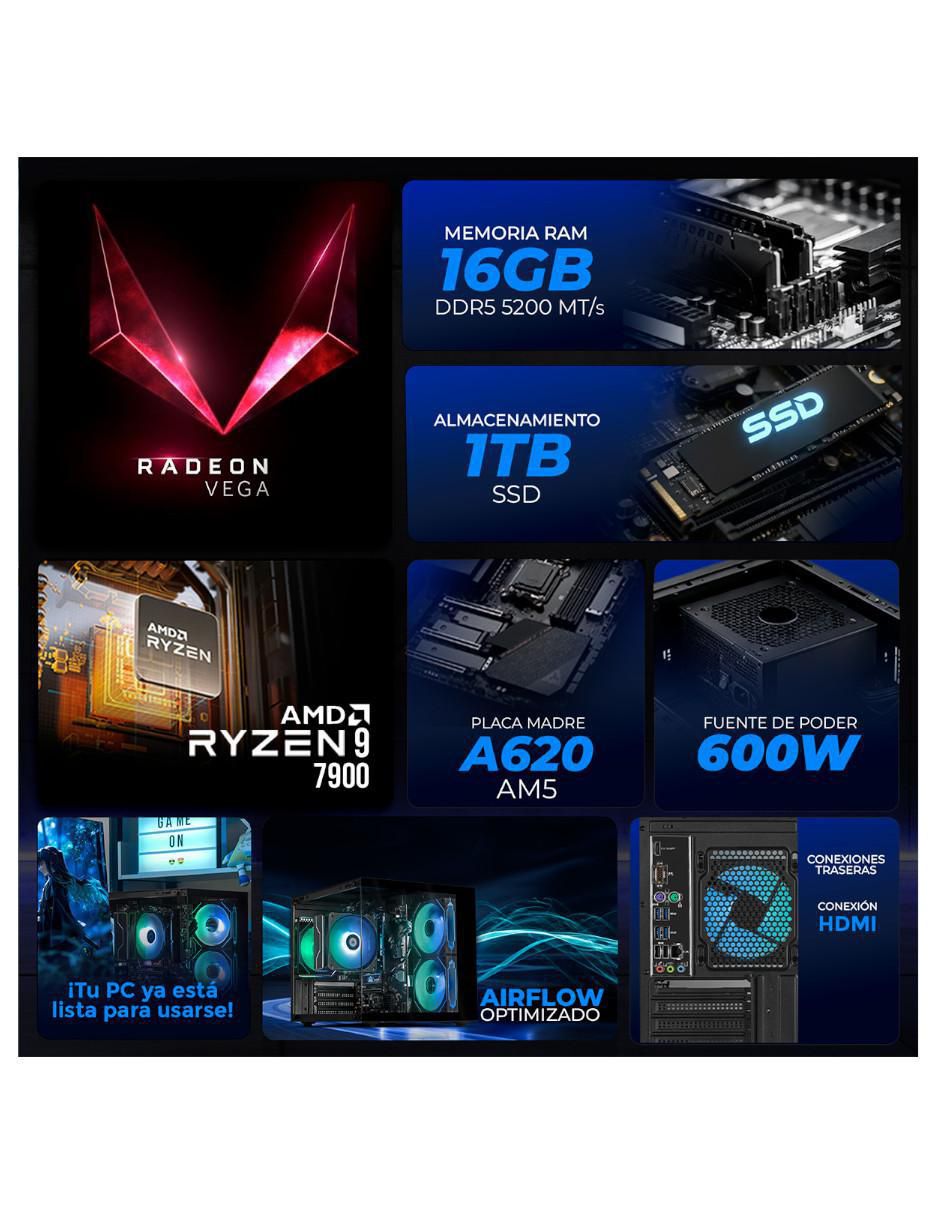 Computadora gamer  XTBRR916GB5720TGB AMD Ryzen 9 AMD Radeon 780M 16 GB RAM 1 TB SSD 5