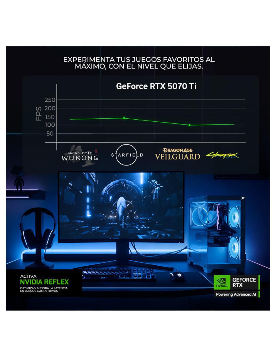 Computadora gamer XTMSII932GB55070TI110RB Intel core i9 NVIDIA GeForce RTX 5070 Ti 32 GB RAM 1 TB SSD 9