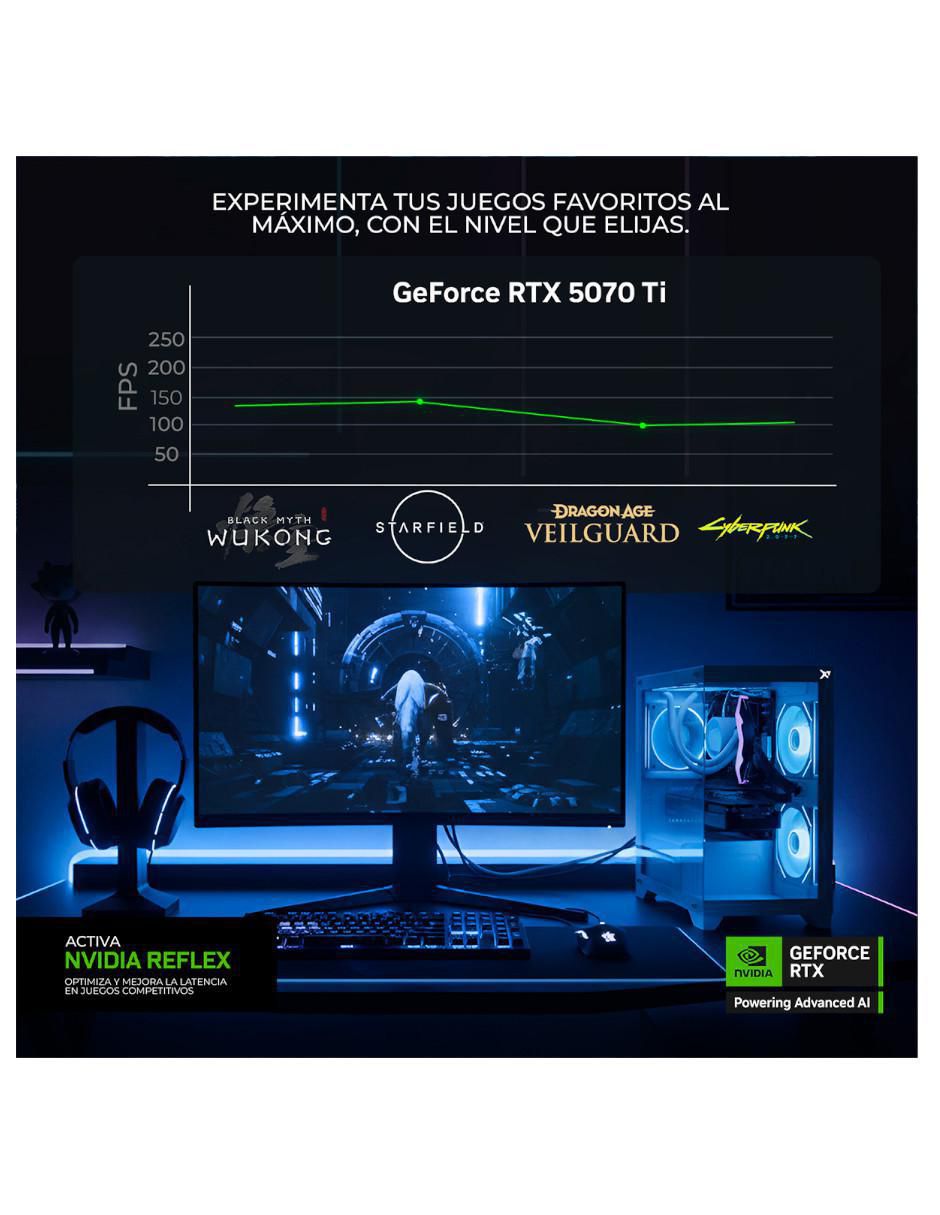 Computadora gamer XTMSIR932GB55070TI110R AMD Ryzen 9 NVIDIA GeForce RTX 5070 TI 32 GB RAM 1 TB SSD 9