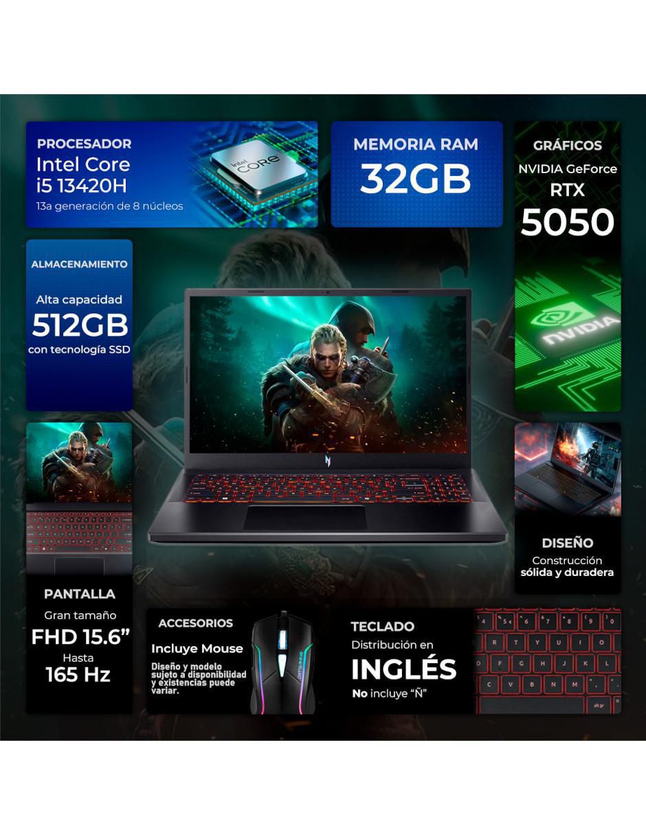 Laptop game Nitro V 15 15.6 pulgadas Full HD Intel Core i5 NVIDIA GeForce RTX 5050 32 GB RAM 512 GB SSD 3