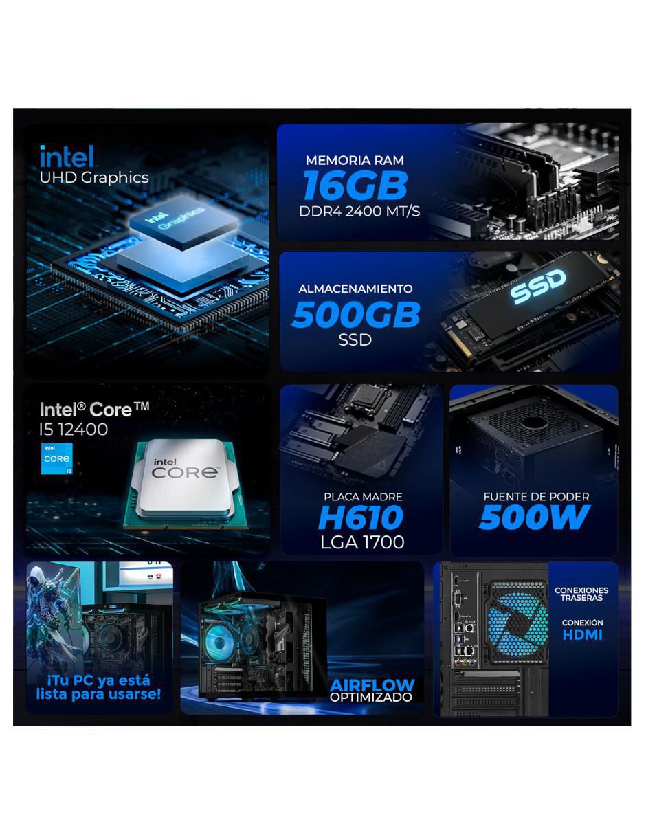 Computadora gamer XTBRI516GBHD730MTGB 23.8 pulgadas Full HD Intel Core I5 Intel UHD Graphics 730 16 GB RAM 500 GB SSD 5