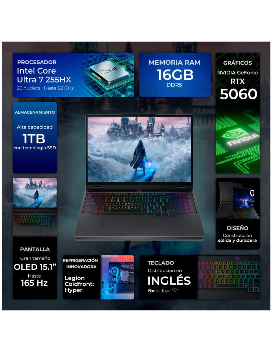 Laptop gamer Legion 5i 15 pulgadas WQXGA Intel Core Ultra 7 255Hx NVIDIA GeForce RTX 5060 16 GB RAM 1 TB SSD 3