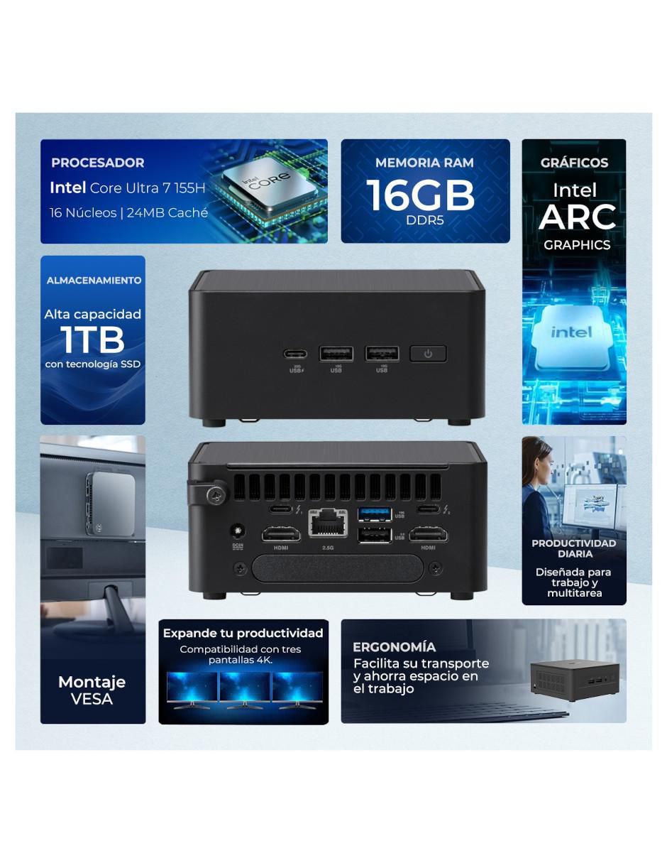 Mini Pc NUC 14 PRO Intel Core Ultra 7 Integrada 16 GB RAM 1 TB SSD 2