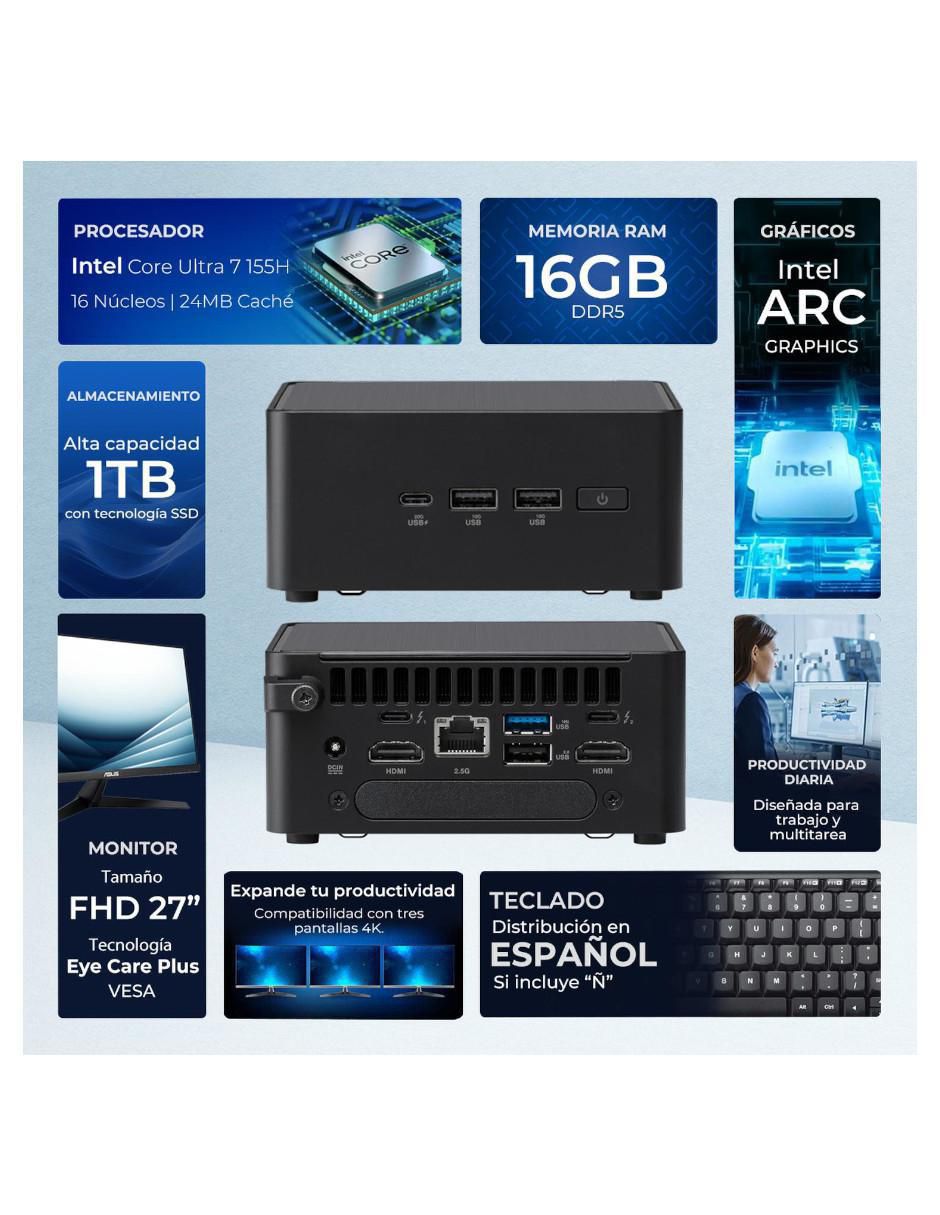 Mini Pc Nuc 14 Pro Intel Core Ultra 7 Integrada 16 GB RAM 1 TB SSD 2