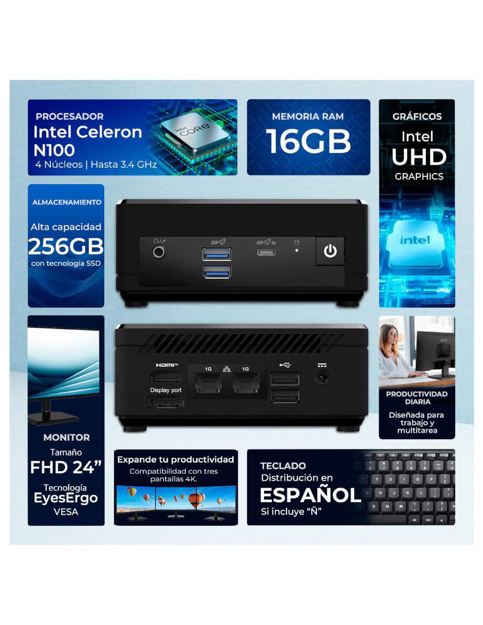 Mini PC Cubi Intel Celeron integrada 16 GB RAM 256 GB SSD 6