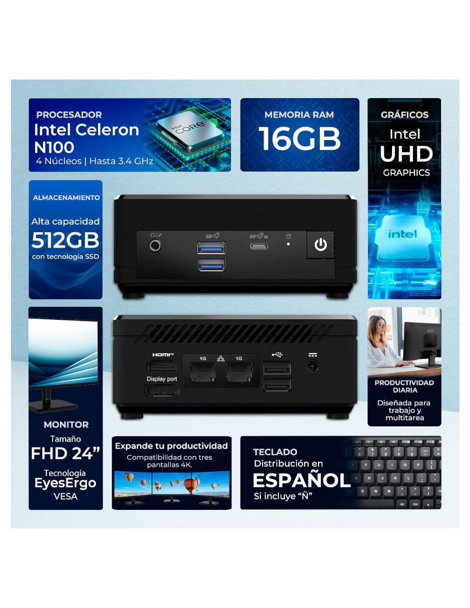 Mini PC Cubi Intel Celeron integrada 16 GB RAM 512 GB SSD 6