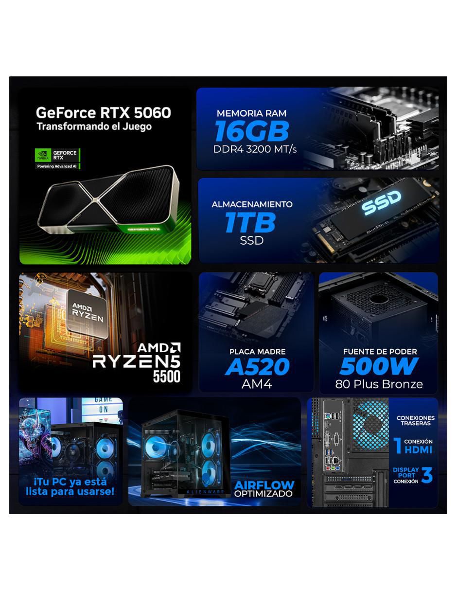 Computadora gamer XTPCR516GB5060MAE 32 pulgadas QHD AMD Ryzen 5 NVIDIA GeForce RTX 5060 16 GB RAM 1 TB SSD 5