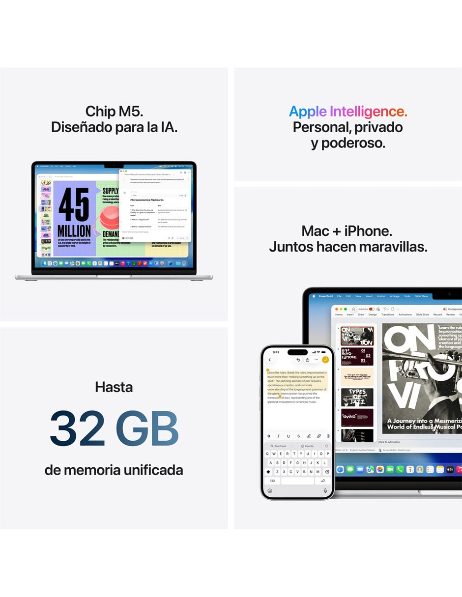 MacBook Air 13 pulgadas Chip M5 16 GB RAM 512 GB SSD Azul Cielo 8