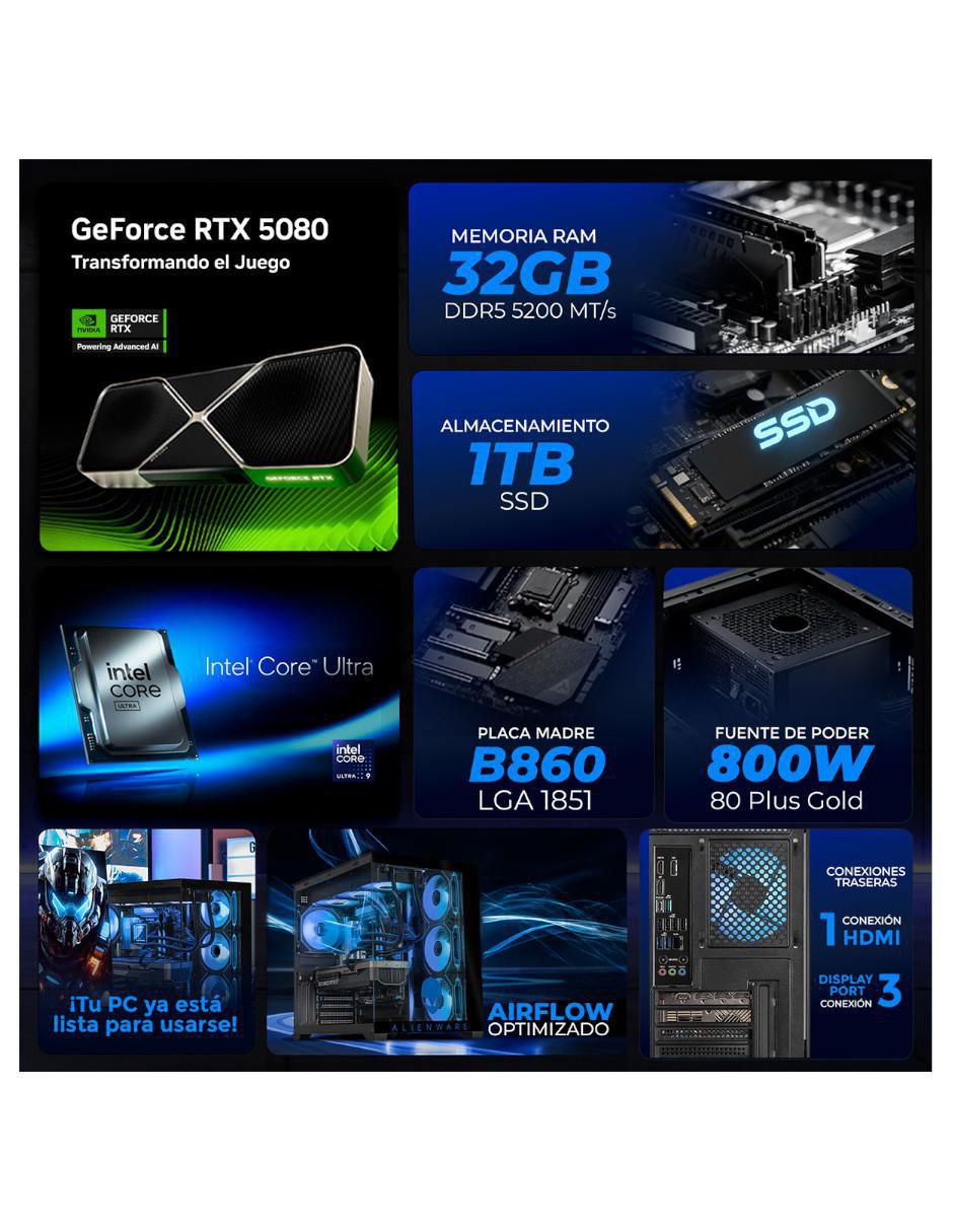 Computadora gamer XTPCU932GB55080MAEV2 32 pulgadas QHD Intel Core Ultra 9 285 NVIDIA GeForce RTX 5080 32 GB RAM 1 TB SSD 5