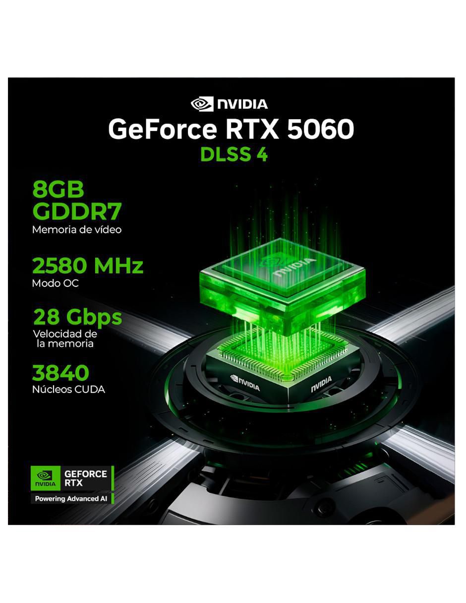 Computadora gamer XTPCR732GB5060MCHB 27 pulgadas Full HD AMD Ryzen 7 NVIDIA GeForce RTX 5060 16 GB RAM 1 TB SSD 8