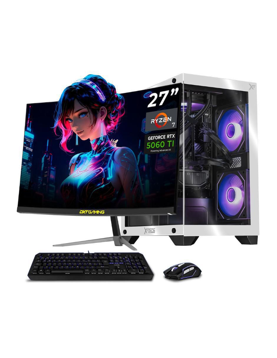 Computadora Gamer Xtpcr732gb5060timchbw 27 Pulgadas FULL HD AMD Ryzen 7 Nvidia Geforce Rtx 5060 Ti 32 GB RAM 1 TB SSD