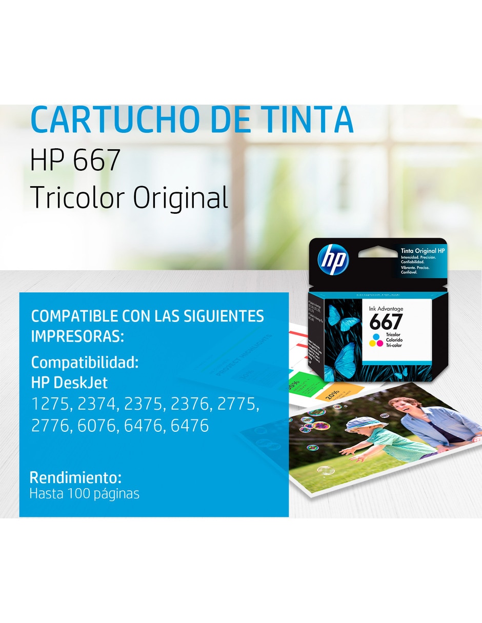 Cartucho original HP Ink Advantage 667 Tricolor en Liverpool